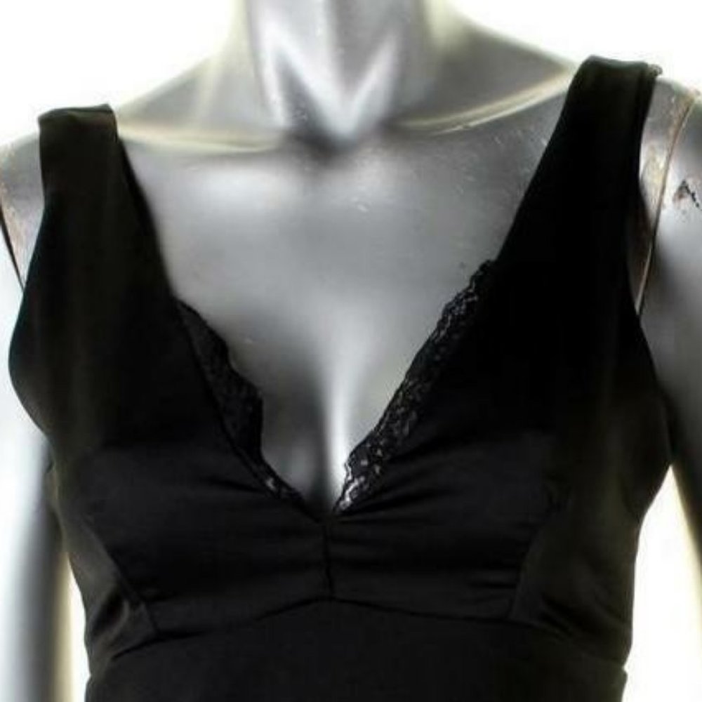 Aqua Black Ruffle Silky Party Dress